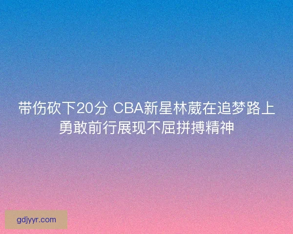 带伤砍下20分 CBA新星林葳在追梦路上勇敢前行展现不屈拼搏精神